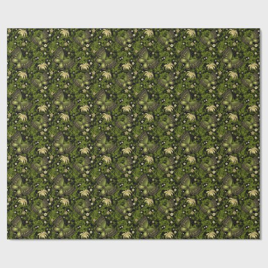 Spring Green-Gold Pattern Cadeaupapier (Vlak)