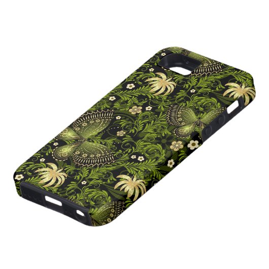 Spring Green-Gold Pattern Case-Mate iPhone Case (Onderkant)