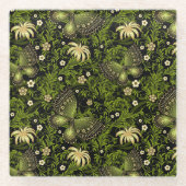 Spring Green-Gold Pattern Glazen Onderzetter (Voorkant)