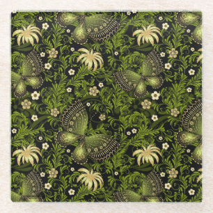 Spring Green-Gold Pattern Glazen Onderzetter