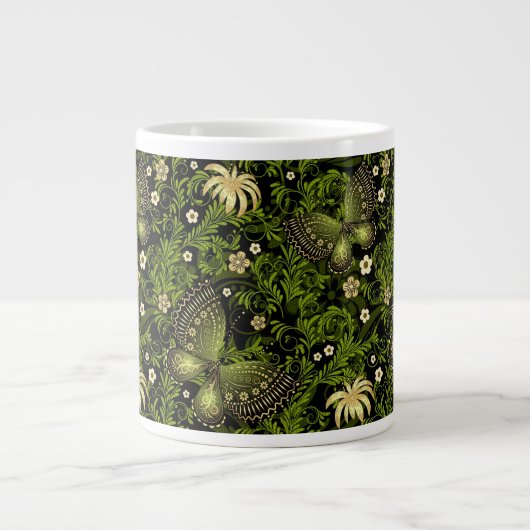 Spring Green-Gold Pattern Grote Koffiekop (Voorkant)