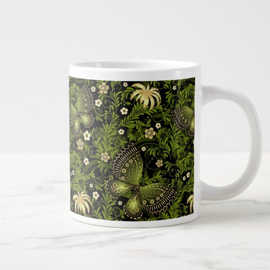 Spring Green-Gold Pattern Grote Koffiekop (Rechts)