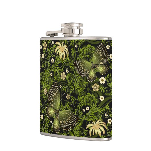 Spring Green-Gold Pattern Heupfles (Links)