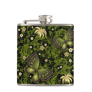 Spring Green-Gold Pattern Heupfles