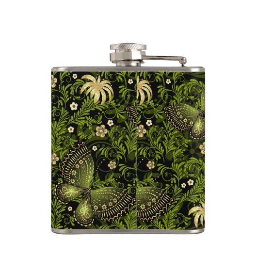 Spring Green-Gold Pattern Heupfles (Achterkant)