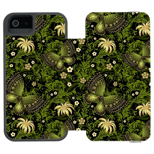 Spring Green-Gold Pattern Incipio iPhone Portemonnee Hoesje (Agenda Open)