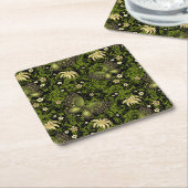 Spring Green-Gold Pattern Kartonnen Onderzetters (Schuin)