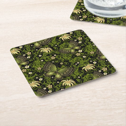 Spring Green-Gold Pattern Kartonnen Onderzetters (Schuin)