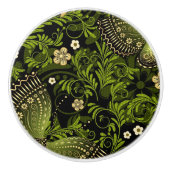 Spring Green-Gold Pattern Keramische Knop (Voorkant)