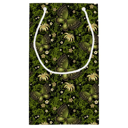 Spring Green-Gold Pattern Klein Cadeauzakje (Achterkant)