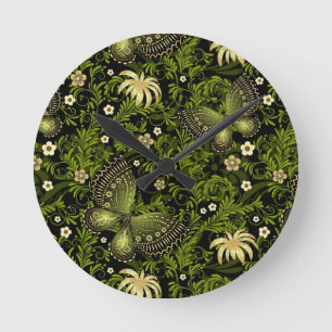 Spring Green-Gold Pattern Ronde Klok
