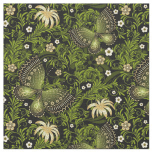 Spring Green-Gold Pattern Stof