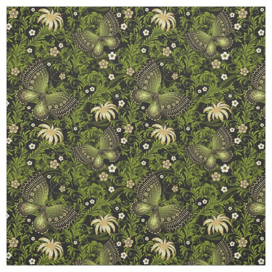 Spring Green-Gold Pattern Stof (Swatch)