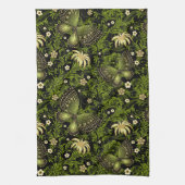 Spring Green-Gold Pattern Theedoek (Verticaal)