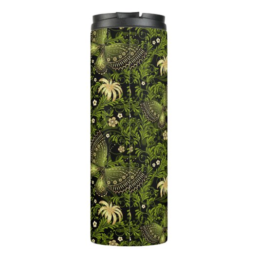 Spring Green-Gold Pattern Thermosbeker (Achterkant)