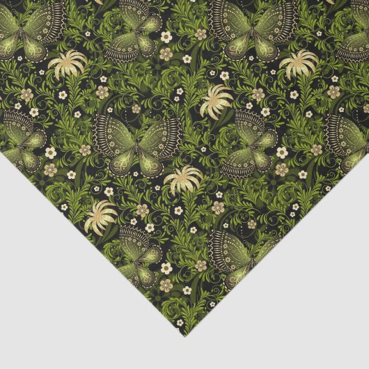 Spring Green-Gold Pattern Tissuepapier (Detail)