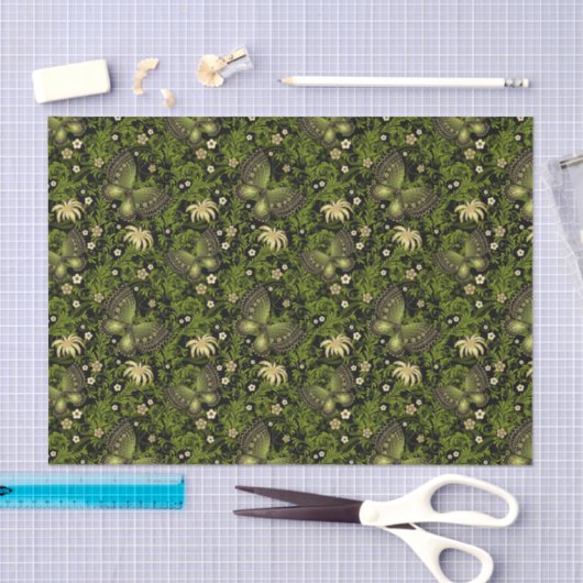 Spring Green-Gold Pattern Tissuepapier (Craft)