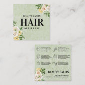 Spring Green Hair Aftercare Square Visitekaartje (Voorkant / Achterkant)