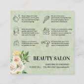 Spring Green Hair Aftercare Square Visitekaartje (Achterkant)