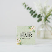 Spring Green Hair Aftercare Square Visitekaartje (Staand voorkant)