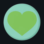 Spring Green Heart Magneet<br><div class="desc">Deze magneet heeft een vormig veergroen hart op een turkooisachtergrond. Een gepersonaliseerde hartmagneet is een geweldig verloving,  bruiloft,  verjaardag of valentijnse partij voor of redder-the-date. Het ontwerp van het groene hart is vooral geschikt voor een St. Patrick's Day of Irish bruiloft.</div>