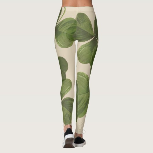 Spring Green Irish Shamrock Design Leggings (Achterkant)