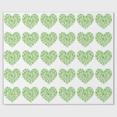 Spring Green Irish Shamrock Heart Cadeaupapier (Vlak)