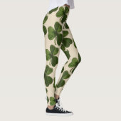 Spring Green Irish Shamrock Pattern Leggings (Rechts)