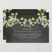 Spring Green Knoted Love Tree Chalkboard Wedding Kaart (Voorkant / Achterkant)