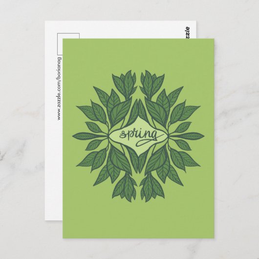 Spring Green laat esthetische typografie achter Briefkaart (Voorkant / Achterkant)