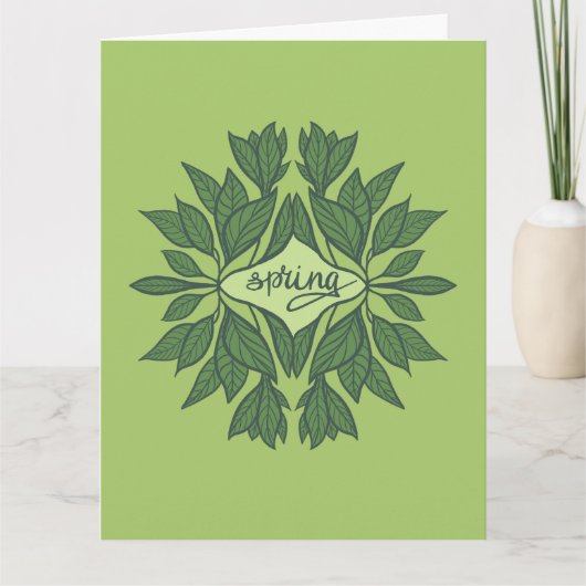 Spring Green laat esthetische typografie achter Kaart (Voorkant)