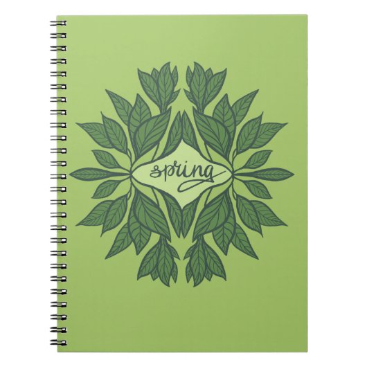 Spring Green laat esthetische typografie achter Notitieboek (Voorkant)