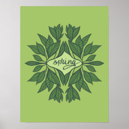 Spring Green laat esthetische typografie achter Poster