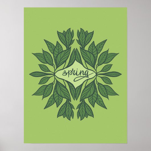 Spring Green laat esthetische typografie achter Poster (Voorkant)