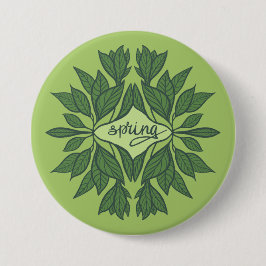 Spring Green laat esthetische typografie achter Ronde Button 7,6 Cm