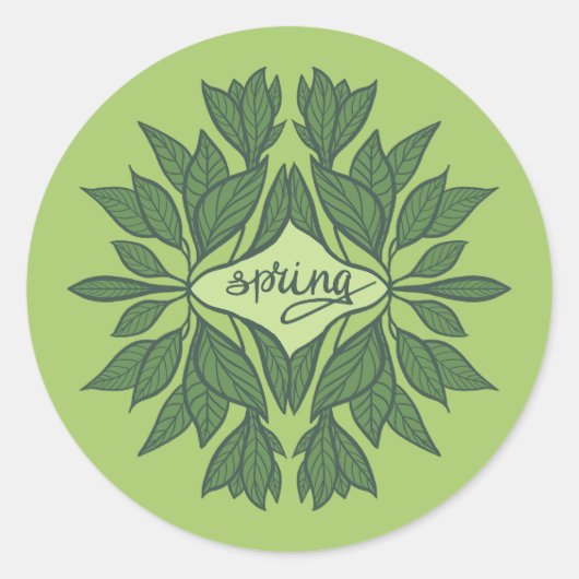 Spring Green laat esthetische typografie achter Ronde Sticker (Voorkant)