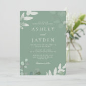 Spring Green Leaf Moderne Huwelijksuitnodiging Kaart (Staand voorkant)