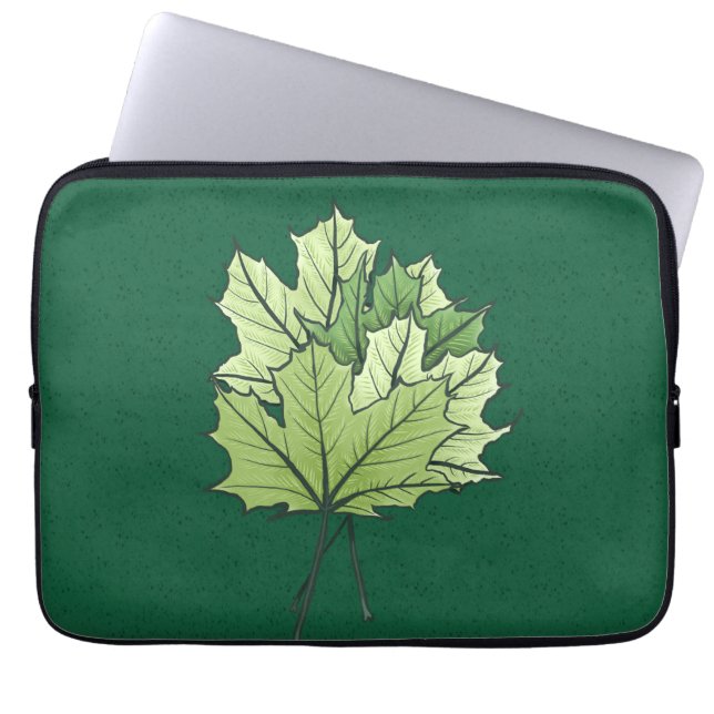 Spring Green Maple laat Natuur Lover Laptop Sleeve (Voorkant)
