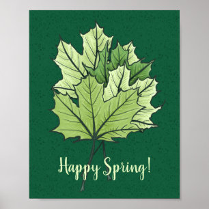 Spring Green Maple laat Natuur Lover Poster