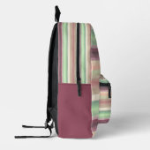 Spring Green Mauve Taupe Peach Pink Art Stripes Bedrukte Rugzak (Links)