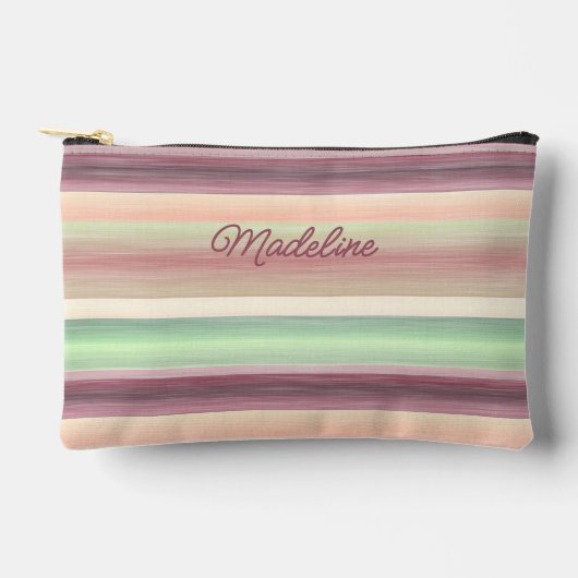 Spring Green Mauve Taupe Peach Pink Art Stripes Etui (Voorkant)
