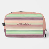 Spring Green Mauve Taupe Peach Pink Art Stripes Toilettasje (Voorkant)