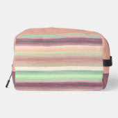 Spring Green Mauve Taupe Peach Pink Art Stripes Toilettasje (Achterkant)