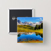 Spring Green Mountain Vierkante Button 5,1 Cm (Voorkant /achterkant)