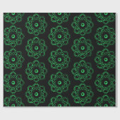 Spring Green op Black Atom Symbols Cadeaupapier (Vlak)
