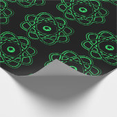 Spring Green op Black Atom Symbols Cadeaupapier (Hoek)
