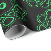 Spring Green op Black Atom Symbols Cadeaupapier (Rol Hoek)