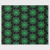 Spring Green op Black Sketchy Flowers Cadeaupapier (Vlak)