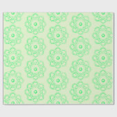 Spring Green op Light Green Atom Symbols Cadeaupapier (Vlak)