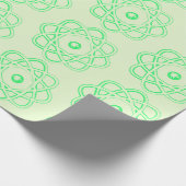 Spring Green op Light Green Atom Symbols Cadeaupapier (Hoek)